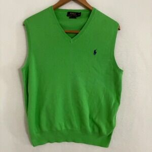 Polo Ralph Lauren Pima Cotton Sweater Vest Mens M Golf Preppy Ivy Academia